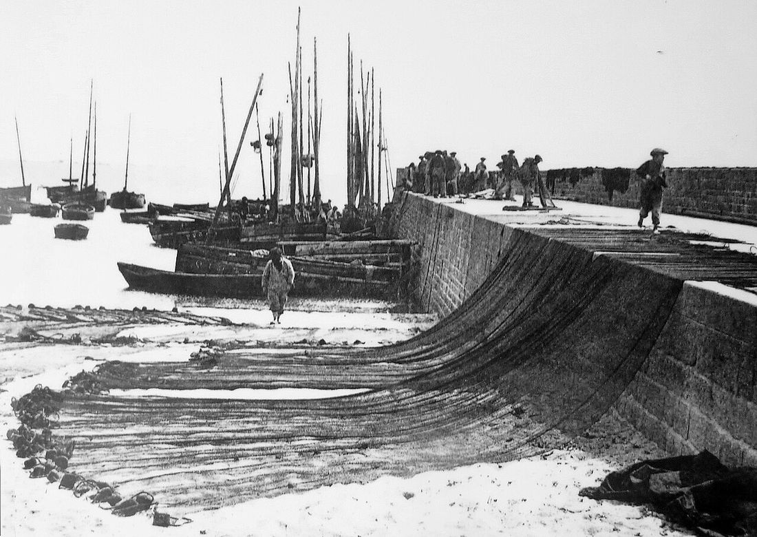 Kérity, filets qui sèchent vers 1900