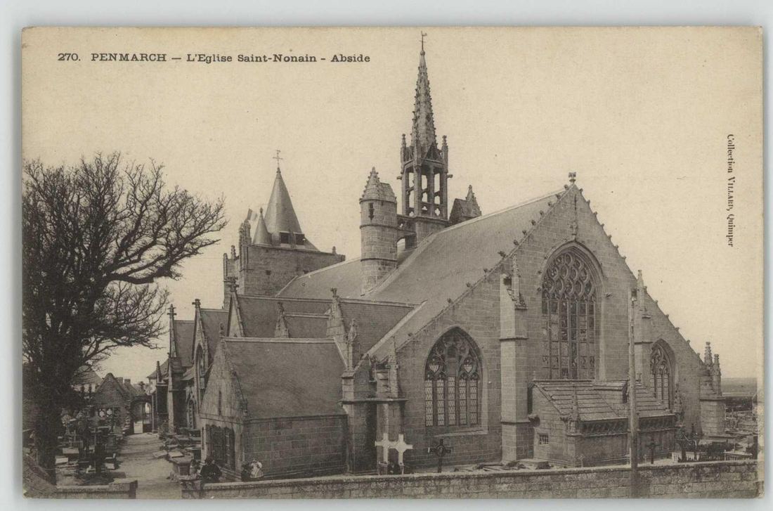 L'abside de Sainte-Nonna et les tombes de l'enclos, collection Villard (Quimper).