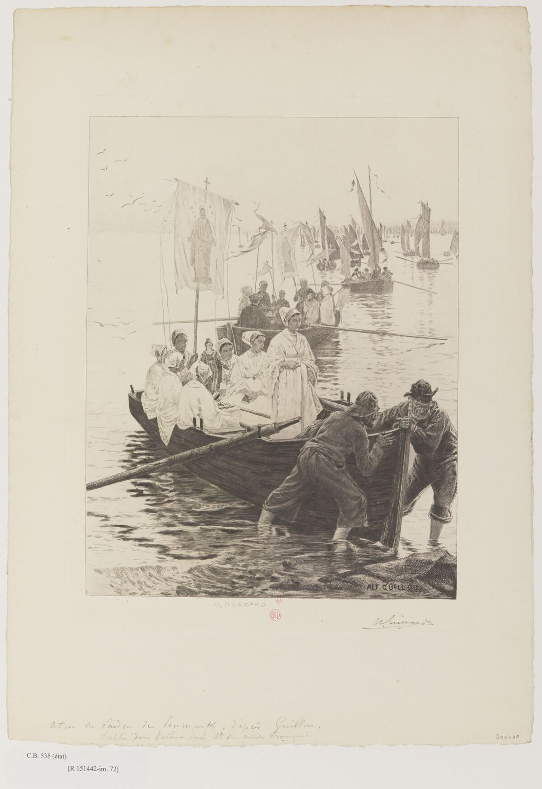 Le Retour du pardon de Penmarc'h, estampe d'Henri Guérard d'après Alfred Guillou.